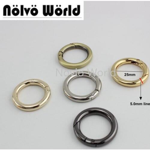100pcs Wholesale Inside 25mm (1 inch) 5.0 Webbing Gunmetal Nickel Snap Spring Ring for Making Purse Bag Handbag Handle Connector