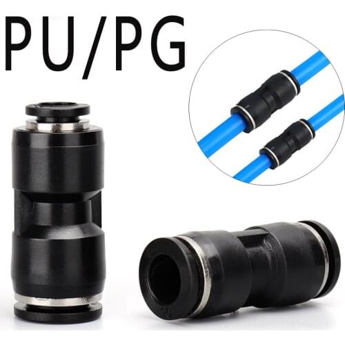PU PG Boutique Black Pneumatic Quick Coupling Trachea Quick Coupling In-line Air Hose Air Compressor Quick Coupling 4-12mm