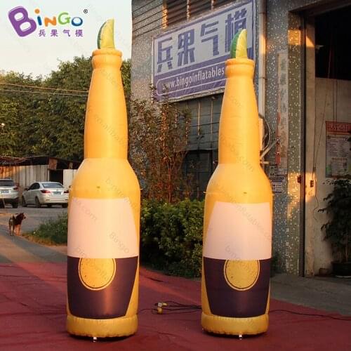Promotional 3 meters high inflatable lemon bottle for advertising customized blow up champagne bottle for pub decoration toys