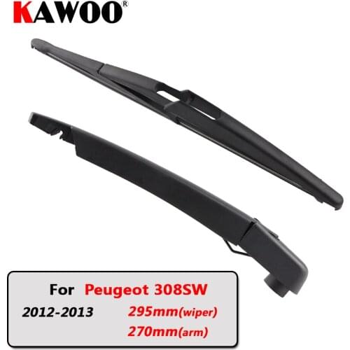 KAWOO Car Rear Wiper Blade Blades Back Window Wipers Arm For Peugeot 308SW Hatchback (2012-2013) 295mm Auto Windscreen Blade