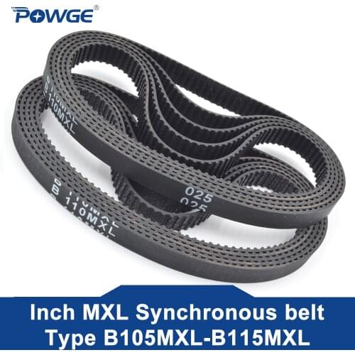 POWGE 10pcs MXL Timing belt B110 B111 B112 B113 B114 Width 6.35mm 025 Teeth 110 111 112 113 114 Synchronous belt B110MXL B112MXL