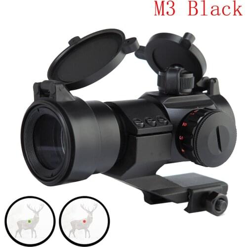Tactical M3 Red/Green Dot Sight Adjustable Aircraft Aluminum Mount Airsoft Air Gun Hunting Rifle Scope 20mm Rail