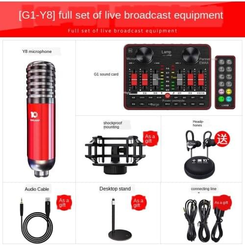 G1 Live Sound Card Version Y8 Microphone Sound Card Studio Record Audio Sound Mixer USB Sound Card For Phone For iPone Computer