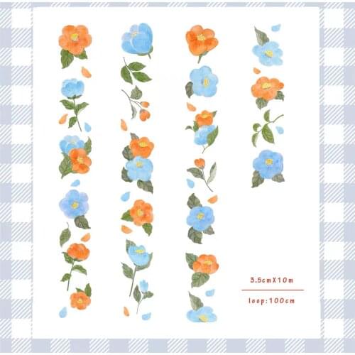 Vintage Plant Flower Washi Tapes Bullet Journal Masking Tape Adhesive Tape DIY Scrapbooking Washi Stickers