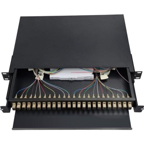 Drawer type Fiber optic terminal box 24 core Desktop SC UPC Multimode with adapter pigtail 24 Ports Fiber optical Patch Panel
