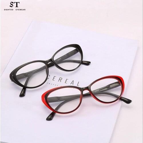 Sighttoo Cat Eye Sexy Retro Presbyopic Lens Reading Glasses For Women Ultralight Anti Glare Ultra Clear Eyeglasses For Men