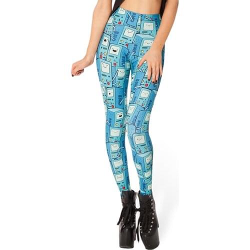 Fashion New Women Galaxy Blue Cartoon Cute Phone Printing Women Clothes Fitness Women Leggings Pants GL161