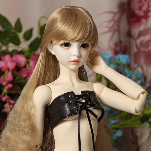 1/3 doll bjd Supia Emma Leather outfit fullset with face up Body Jointed resin doll Children fashion Toys for Girl Birthday Gift