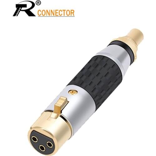 1pc RCA To XLR 3pins Connector Carbon Fiber Copper Audio JAack Speaker Connectors Female Male XLR Converter Mic Cable plug