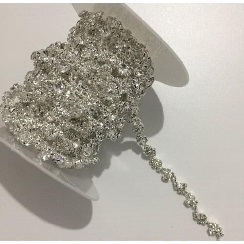 10Yards Rhinestone Trimming Chain Crystal Embellishment Clear Rhinestones Applique DIY Crafts