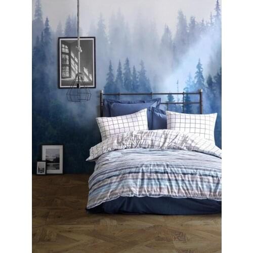 100% Turkish Cotton Striped Bedding Set, Duvet Cover + Flat Sheet + Pillowcases, Made in Turkey