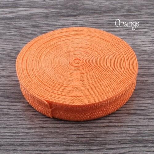 120Y OEM 5/8 Shiny Solid Highly-flexible Nylon Folded Over Elastic Webbing Ribbon Stretch FOE for Hair Tie/Hair Bows/Headbands