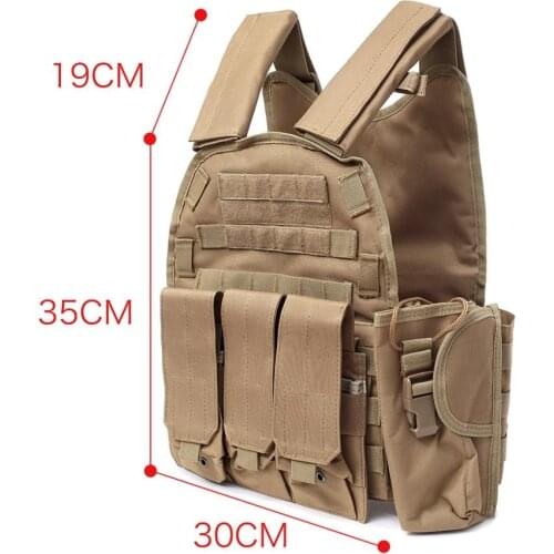 6094 Tactical Vest Molle 900D Nylon Body Armor Hunting Plate Carrier Airsoft 094K M4 Pouch Combat Gear Multicam