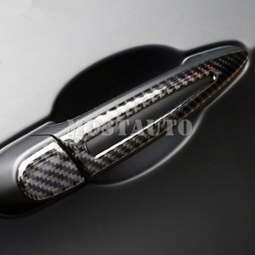 For BMW X5 E70 X6 E71 Carbon Fiber Exterior Car Door Handle Trim Cover 2008-2014 8pcs Car Accessories Interior Car Decor