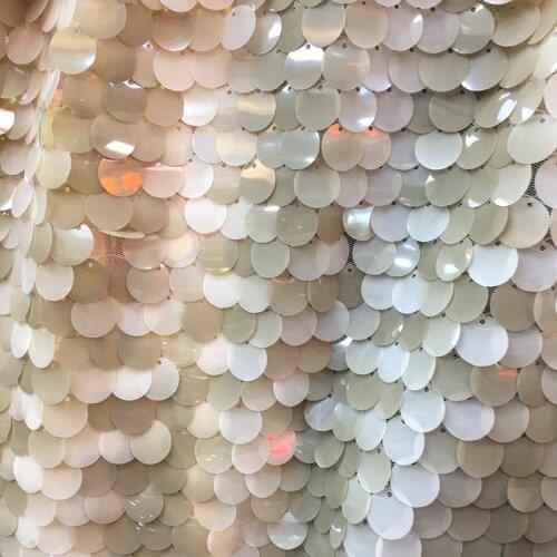 GLace 1Y/lot Fashion quality knit sequins glitter mesh fabric textile women dress wedding decoration TX1152