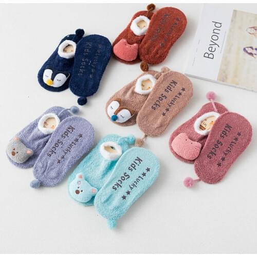 2019 Fashion Baby Floor Socks With Rubber Soles Infant Sock Newborn Autumn Winter Children Shoes Anti Slip Soft Sole Sock