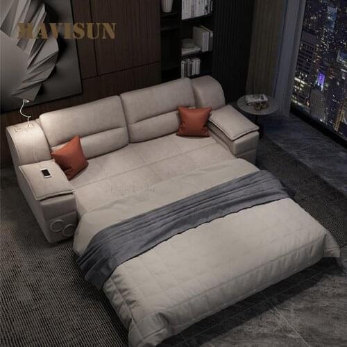Household Living Room Furniture Couch Luxury Bedroom Upholstered Platform Sofa Bed Modern Minimalist European-Style Sofa Set