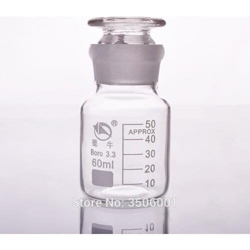 Reagent bottle,Wide mouth,Clear,Boro. 3.3 glass,Capacity 60ml,Sample Vials