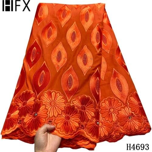 HFX African Lace Fabric 2021 High Quality Swiss Voile Lace 100% Cotton Lace Fabric 5 Yards Swiss Voile Lace In Switzerland Dress