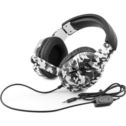 VODOOL Camouflage Headphone 50mm Subwoofer Wired Game Headset with Microphone for PS4 Gamers Computer PC Game Accessories