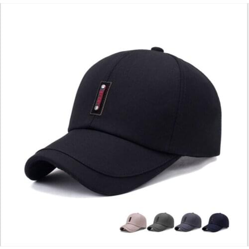 Autumn Winter New Man Warm Polyester Thicken Outdoor Caps Lengthened Brim Sun Protection Sport Man Fashion Baseball Cap
