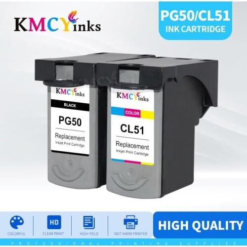KMCYinks PG 50 Ink Cartridge Compatible for Canon PG50 CL51 PG-50 CL-51 Pixma MP450 MP460 MX300 MX310 iP2200 MP150 MP160 Printer