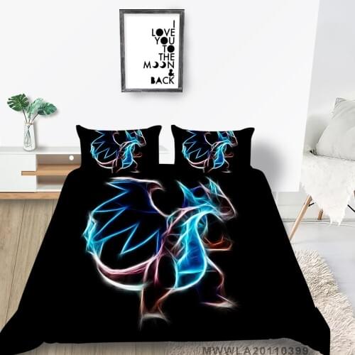 Abstract Animal Bed Set Wolf Cool Creative Duvet Cover Black King Single Twin Full Double Queen Dragon Bedding Set For Kids