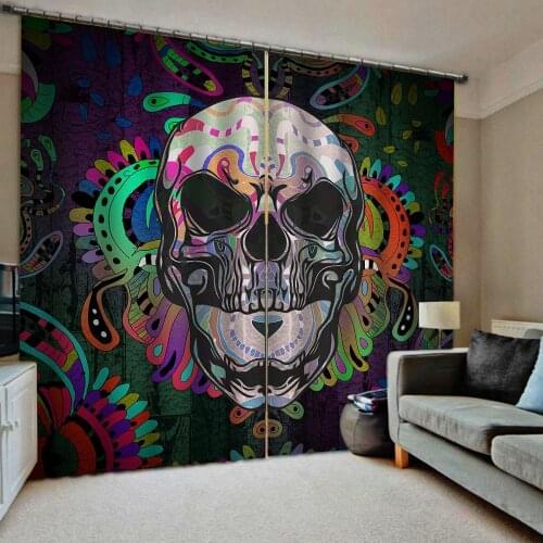 Creative 3D Curtain Skull Photo Curtains Living Room personality Window Blackout Curtains For The Living Room