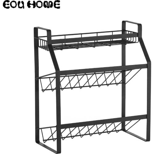 Kitchen Seasoning Shelf Oil Salt Sauce Vinegar Bottle Seasoning Diagonal Platform Floor Multi-storey Household Storage Shelf