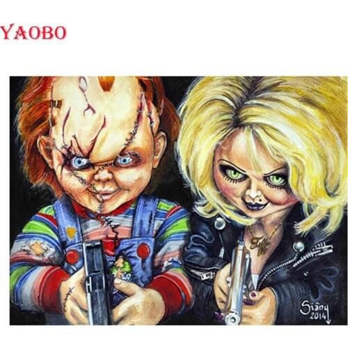 Square/Round Diamond Embroidery Bride of Chucky 5D DIY Diamond Painting Cross Stitch Movie Diamond Mosaic Rhinestones Pictures