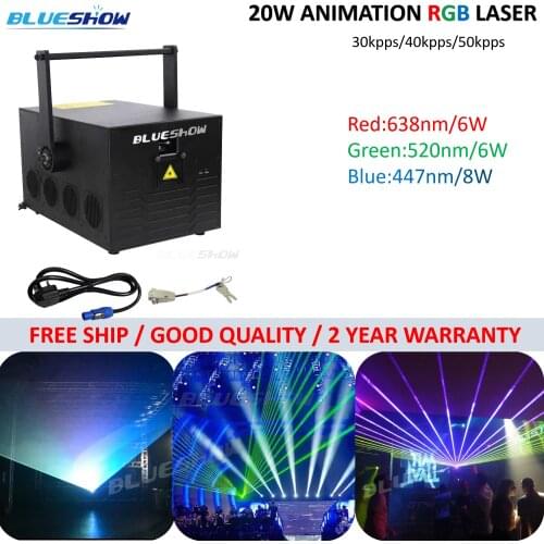 Laser 9000mW RGB 9W Laser Light Animation System 40k Full Color Lighting ILDA Stage Light DJ Club