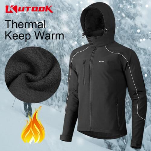 KUTOOK Outdoor Hiking Jacket Winter Coat Waterproof Skiing Fleece Thermal Warm Men Hunting Cycling Fishing Casual Sports Wear
