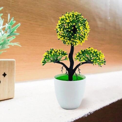 Delicate 1 Set Unique Simulation Mini Tree Bonsai Elegant Fake Tree Plants Realistic for Garden