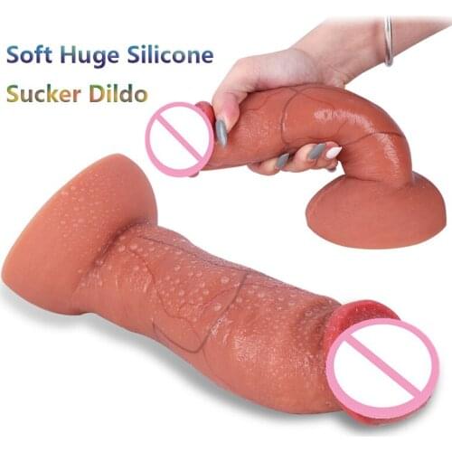 New Skin feeling Huge Realistic Dildo Silicone Penis Soft and flexible with Suction Cup for Women Masturbation lesbian Sex Toys