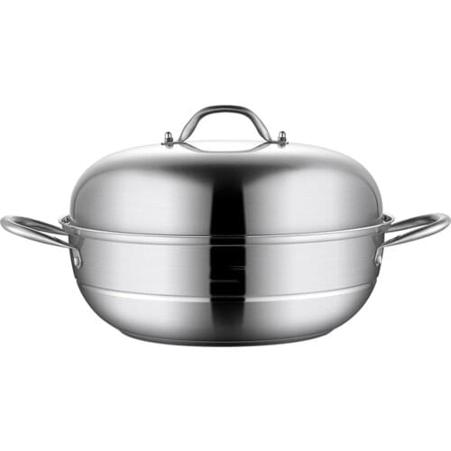 Stainless Steel Single Layer Thick Steamer Pot Soup Steam Pot Universal Cooking Pots For Induction Cooker Gas Stove Steam Pot