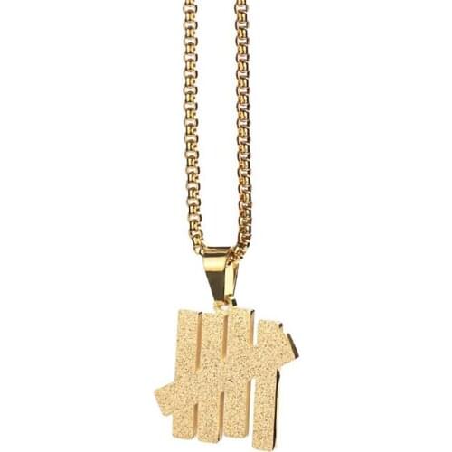 Stainless Steel Hip Hop Brand Gold Pendant Necklace Jewelry Punk Rock Men Jewelry Gift