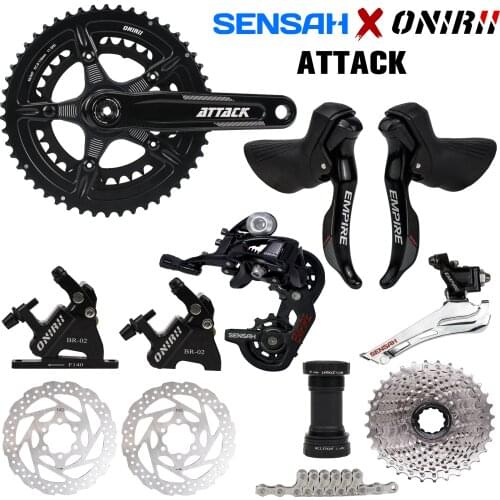 SENSAH EMPIRE 2x11 Speed + ONIRII Crank Road Bike Bicycle Groupset Shifter Derailleur Hydraulic Disc Brake Cassette Ultegra New