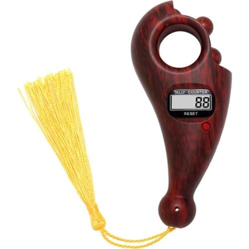 Portable Handheld Tassel Digital Beads Counter Finger Game Toy Manual Reset Decompression Relaxation Tool for Meditation