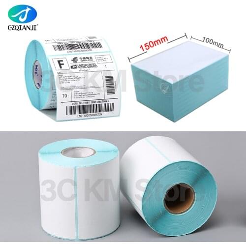 Pos 108mm 4 inch Thermal Labels papaer stickers Barcode label paper roll white 100*100*500 or 100*150*250 or 100*150*500