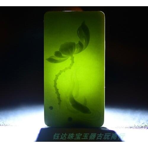 Natural Xinjiang hetian black green jade pendant lotus jade necklace necklaces women pendants jade jewelry customized