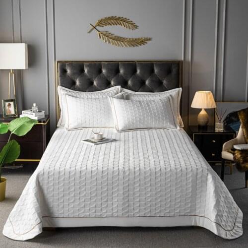Luxury American Euro style bed covers quilted bed Plaid Linens Bedspread on the bed blanket coverlet Bedspreads bed sheet quilt