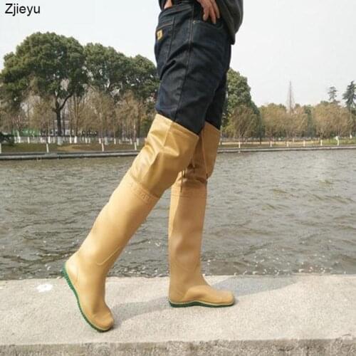 Rain Boots Men Rubber Wellies Soft Fishing Boots Rain Boots Washing Bot for Car Rainboots Galoshes Mens Knee Boots