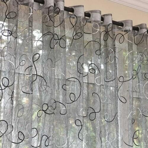 ENHAO Modern Embroidered Tulle Curtains for Living Room Bedroom Kitchen Sheer Curtains for Window Tulle Curtains Fabric Drapes