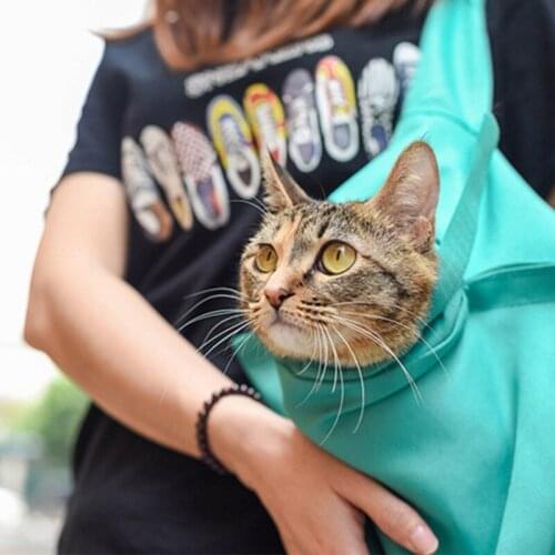 Single Pet Carrier Bag Outdoor Travel Handbag Pouch Mesh Shoulder Bag Sling Mesh Comfort Travel Tote Shoulder Bag
