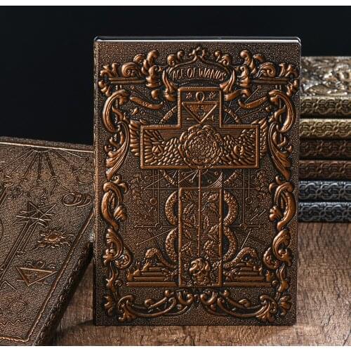 Fromthenon Vintage Tarot Notebook Journals Retro Relief Bronze Planner Sketchbook Kid Student Halloween Gifts Stationery