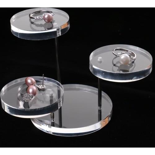 Jewelry Display Stand for Round Button Earrings Necklace Ring Organizer Shelf Clear Acrylic