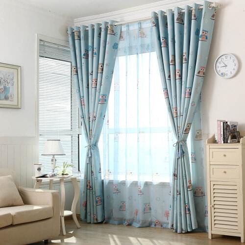 Cartoon Owl Blackout Curtain For Kids Baby Room Living Room Blinds Drapes Children Bedroom Window Treatment