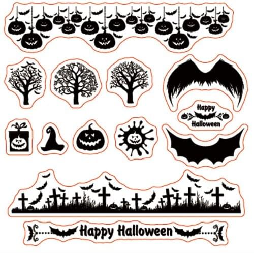 ZFPARTY Happy halloween Transparent Clear Silicone Stamp/Seal for DIY scrapbooking/photo album Decorative