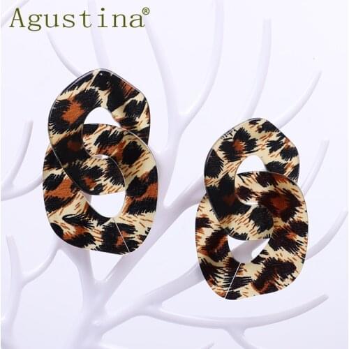 New Bohemian Acrylic Large Resin Long Dangle Earrings For Women Fashion Geometric Oval Chain big Earring Statement ZA Jewelry