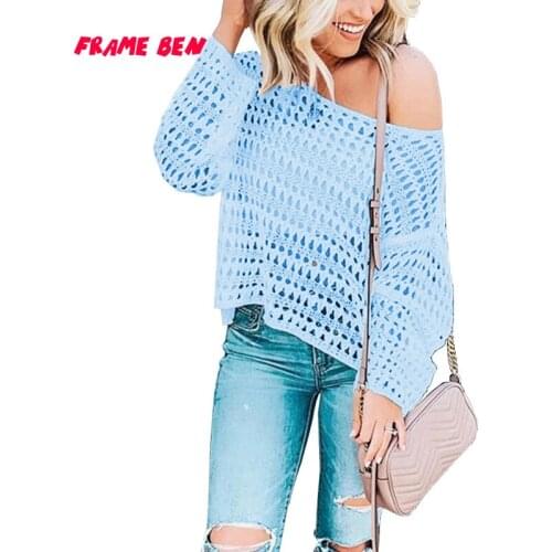 FRAME BEN 2019 Spring and Summer New Mesh Openwork Sweater New Sexy Hollow Out Bikini Beach Sunscreen Smock Plus Size